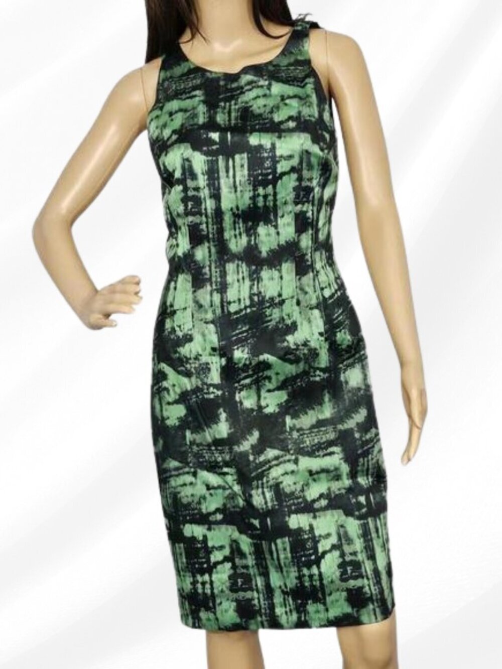 Jay Godfrey NWT Green & Black Sleeveless Dress Size 8